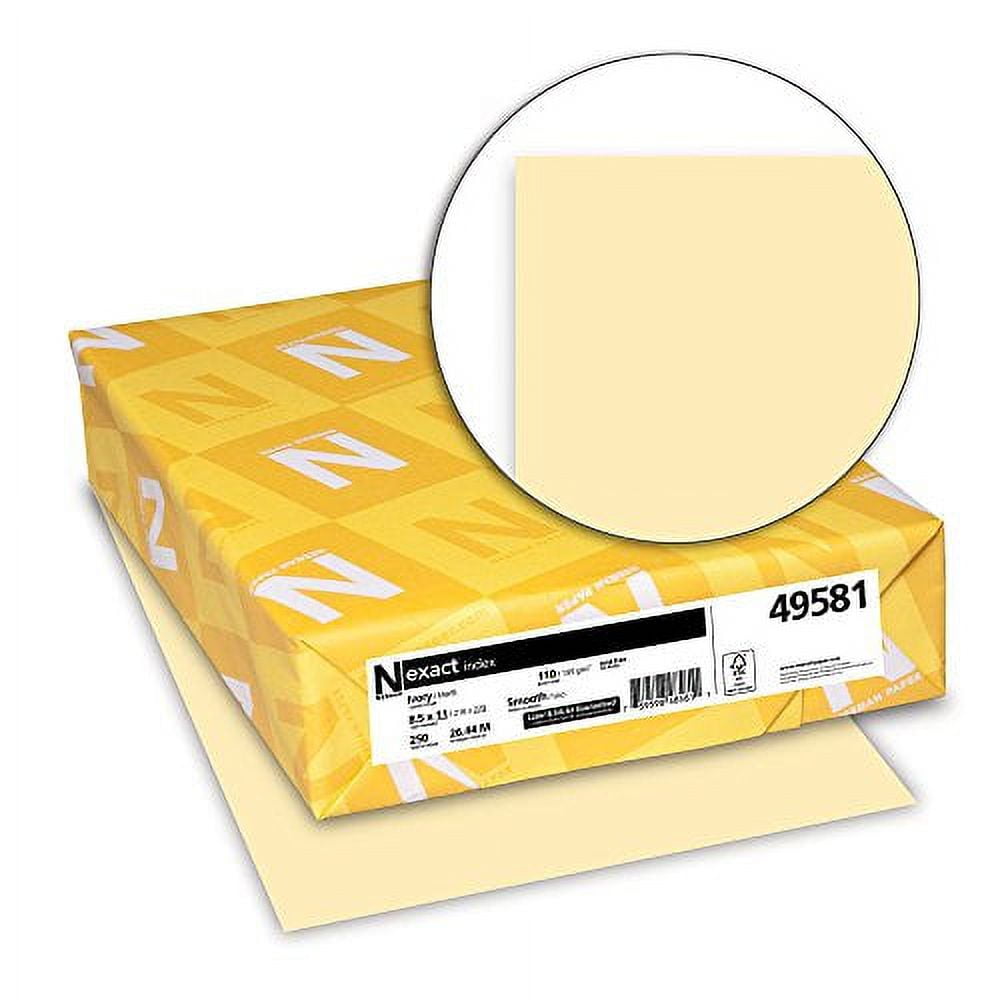 Exact Index Cardstock, 8.5" x 11", 110 lb/199 gsm, Ivory, 250 Sheets