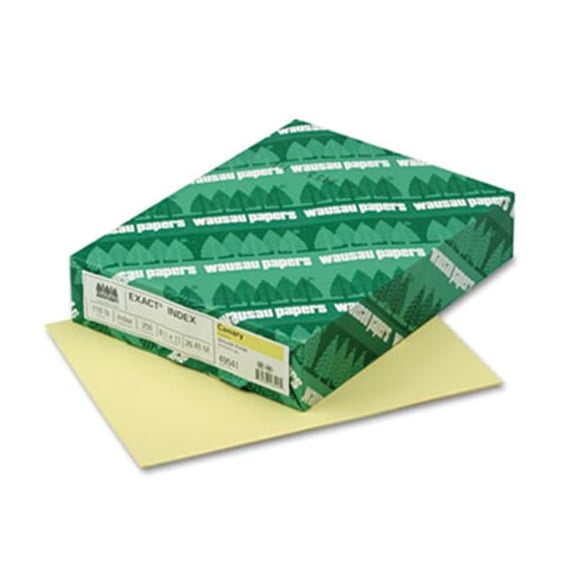 Exact Index Colored Card Stock- 110lb- Canary- Letter- 250 Sheets/Pack