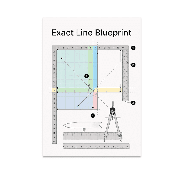 Exact Line Blueprint Design - Home Office Decor - 13x19 Poster Print