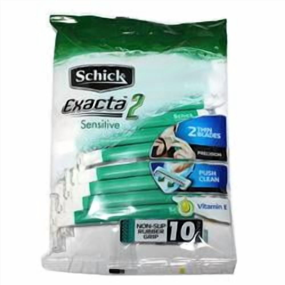 Exacta2 (Slim Twin ST2) For Men, Sensitive Skin Disposables, 10 Count