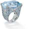 thumbnail image 1 of Exaggerated Atmosphere Blue Square Ring: Gold-Plated Alloy Fashion Ring with Artificial Gems, European and American Style for Women, 1 of 4