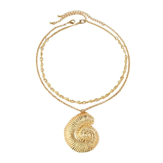Exaggerated Big Seashell Conch Pendant Necklaces for Women Men Bohemian Fashion Gold Silver Clavicle Chain Choker Jewelry Gifts