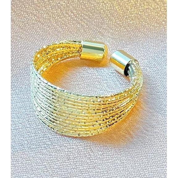 EON Lovely Multi Layer Gold Color Stackable Adjustable Open Fashion Finger Ring for Women