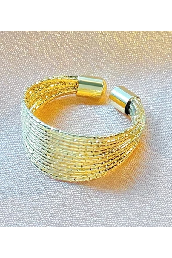 Lovely Multi Layer Gold Color Stackable Adjustable Open Fashion Finger Ring for Women