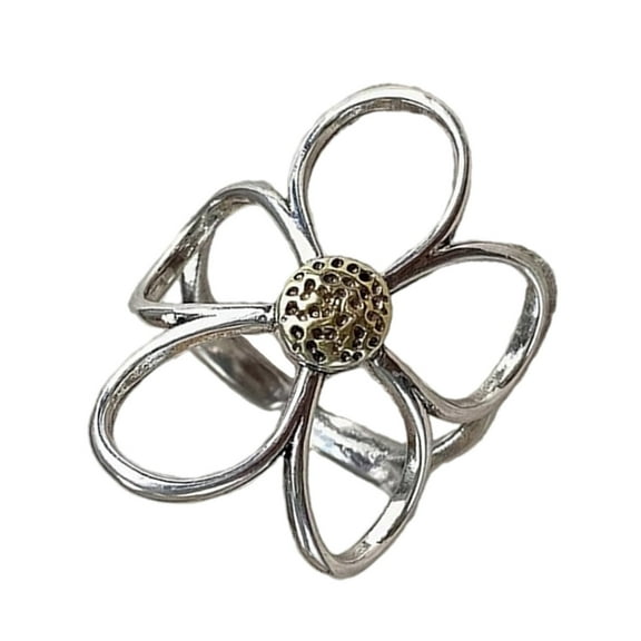 Exaggerated Flower Adjustable Rings Opening Rings Hollow Flower Metal Texture Suitable for Any Occasion