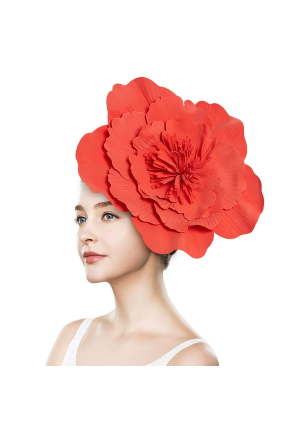 Exaggerated Flower Bridal Prom Photoshoot Large Flower Hair Hats Christmas Headpieces Hair Accessories