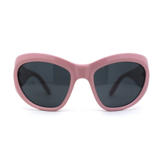 Exaggerated Oversized 90s Plastic Wrap Sport Plastic Sunglasses Pink Black