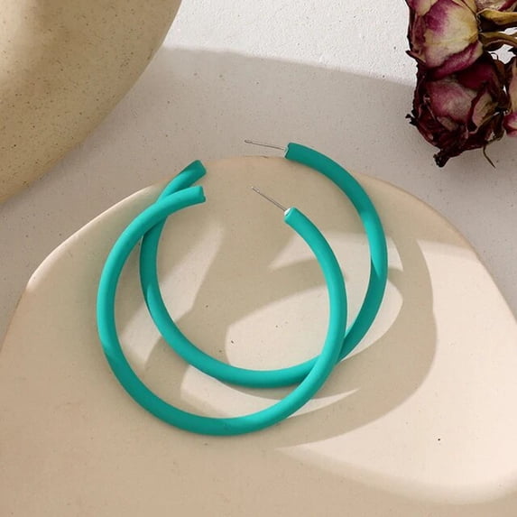 Exaggerated Punk Green Color Big Hoop Earrings Fashion Jewelry Statement Trendy Earrings