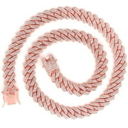 GHSOHS Exaggerated Thick Cuban Chain Necklaces for Men Iced Out Bling Diamond Hop Jewelry 16/18/20/24inch Rose Gold Choker Jewelry