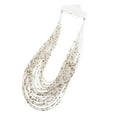 thumbnail image 1 of Exaggerated White Beaded Necklace Women Daily Use Bohemian 30x5cm 1Pcs, 1 of 3