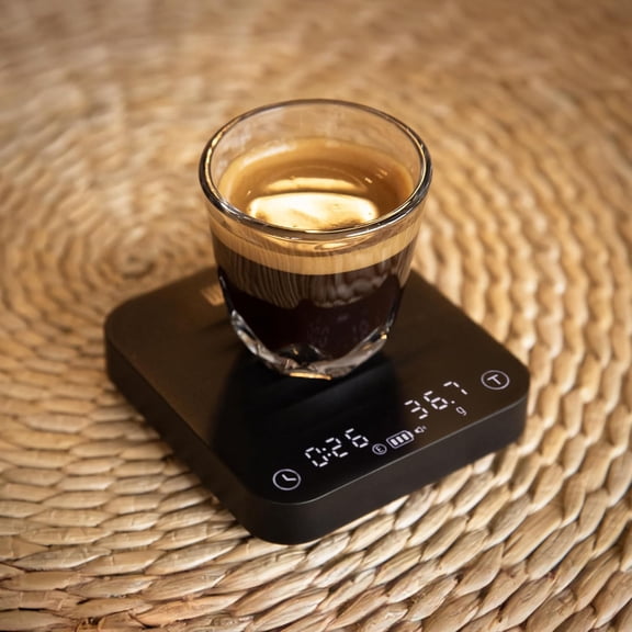 Exagram Pro Coffee Scale with Timer, Smart Espresso Scale with Carrying Box, Automatic Timing Rechargeable Mini Digital Coffee Weight Scales Gram&Ounce&Milliliter, Food Kitchen Scale, Black