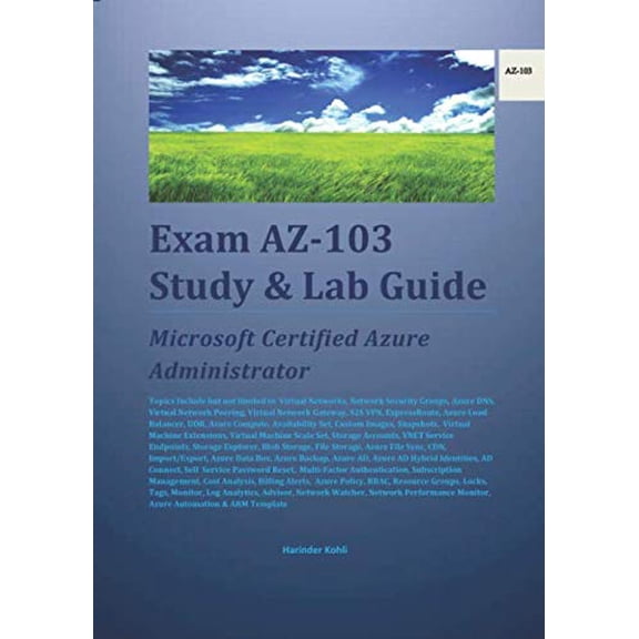 Pre-Owned Exam AZ-103 Study & Lab Guide: Microsoft Certified Azure Administrator Paperback