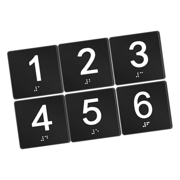 " Exam Room Sign with Braille and Tactiles Identification Signs Numbers for Exam Rooms Educational Institution
