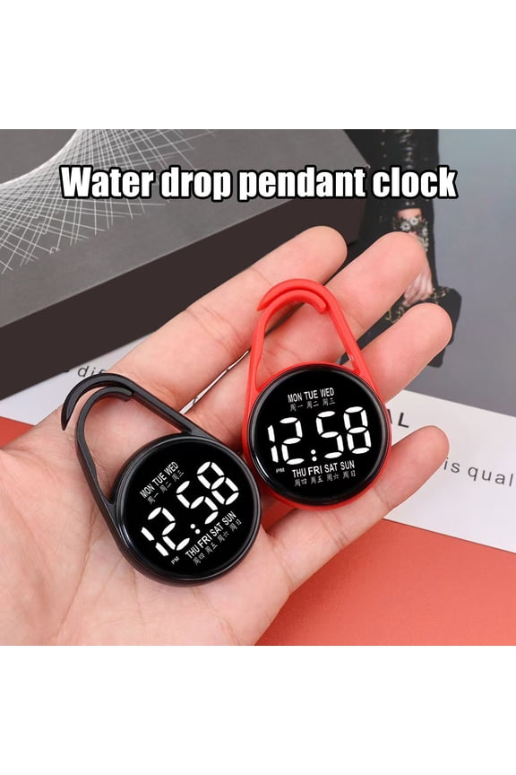 Examination Keychain Digital Watch Pocket LED Touch Watch Portable Clip-On Watch for Belt Backpack Students School Exams