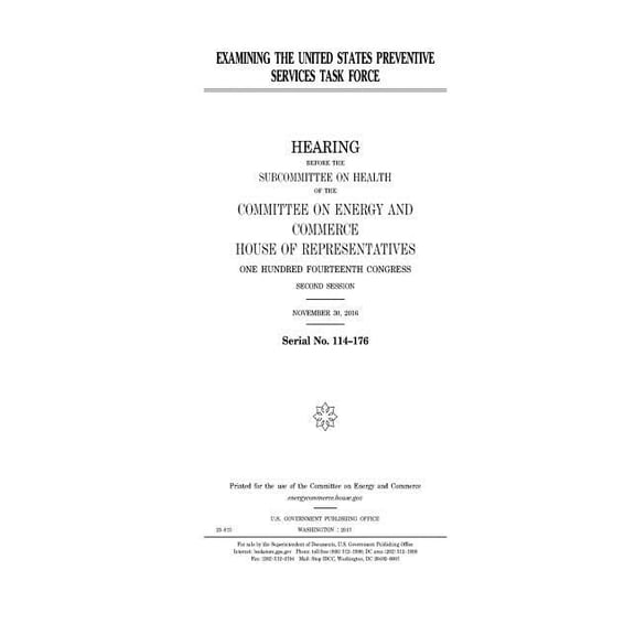 Examining the United States Preventive Services Task Force (Paperback)