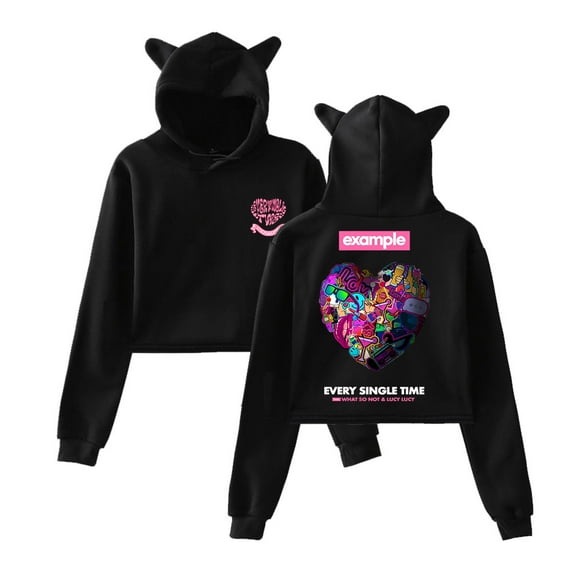 Example Cat ear Fashion hoodie casual women's short hoodie sportswear