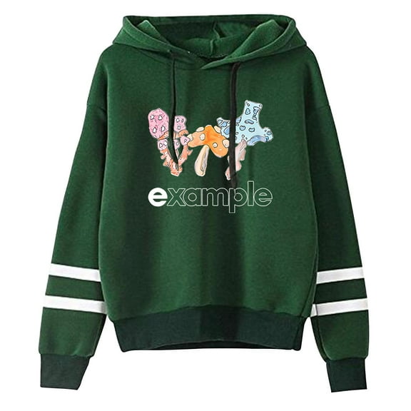 Example Pocket free hooded sweatshirt, retro casual long sleeved hooded sweatshirt