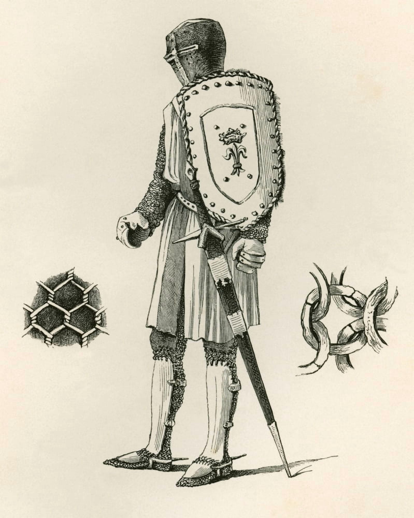 Examples Of Plate And Chain Armour Dating From AD 1250 From The British Army Its Origins Progress And Equipment Published 1868 Canvas Art - Ken Welsh Design Pics (12 x 15)