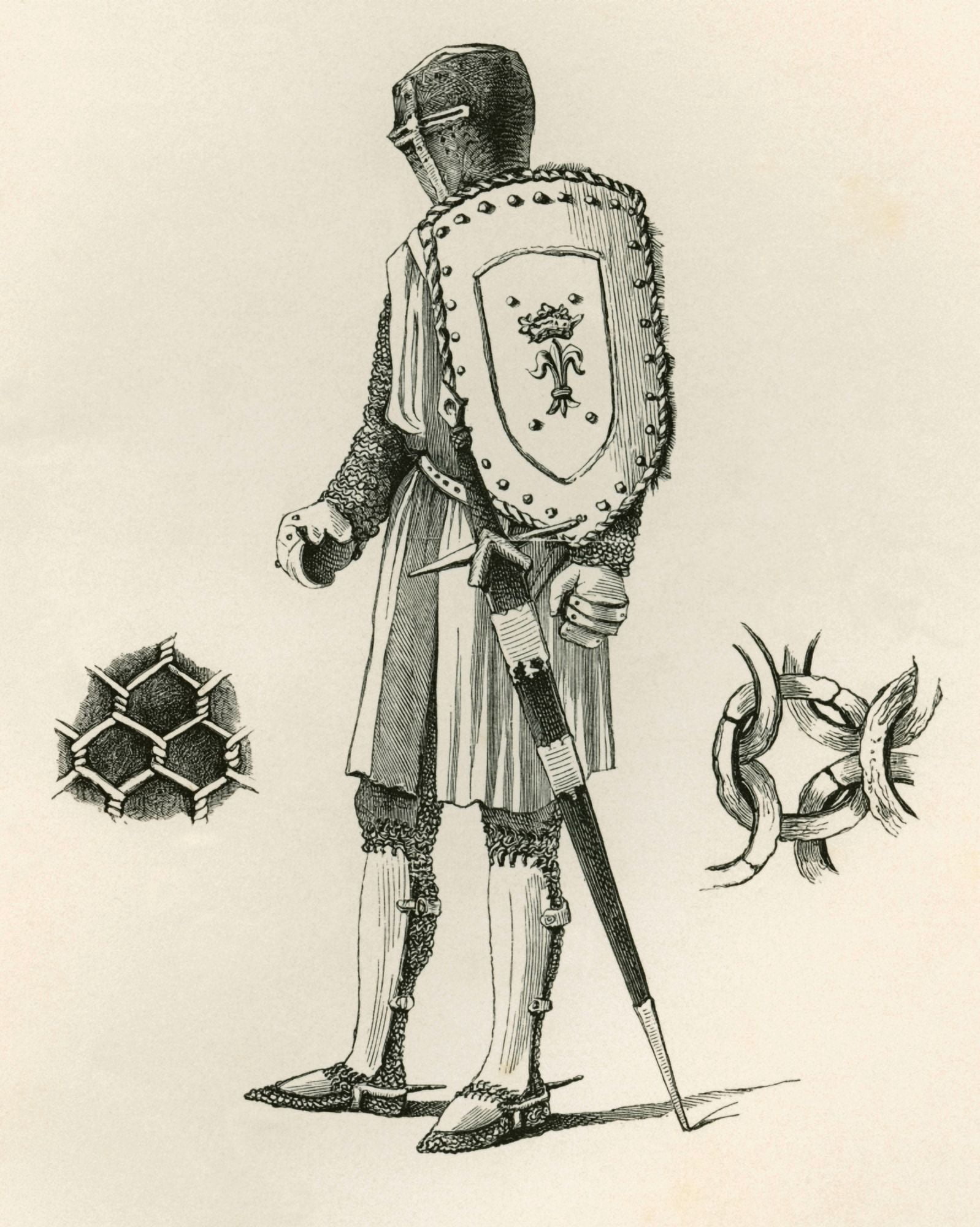 Examples Of Plate And Chain Armour Dating From AD 1250 From The British Army Its Origins Progress And Equipment Published 1868 Canvas Art - Ken Welsh Design Pics (24 x 30)