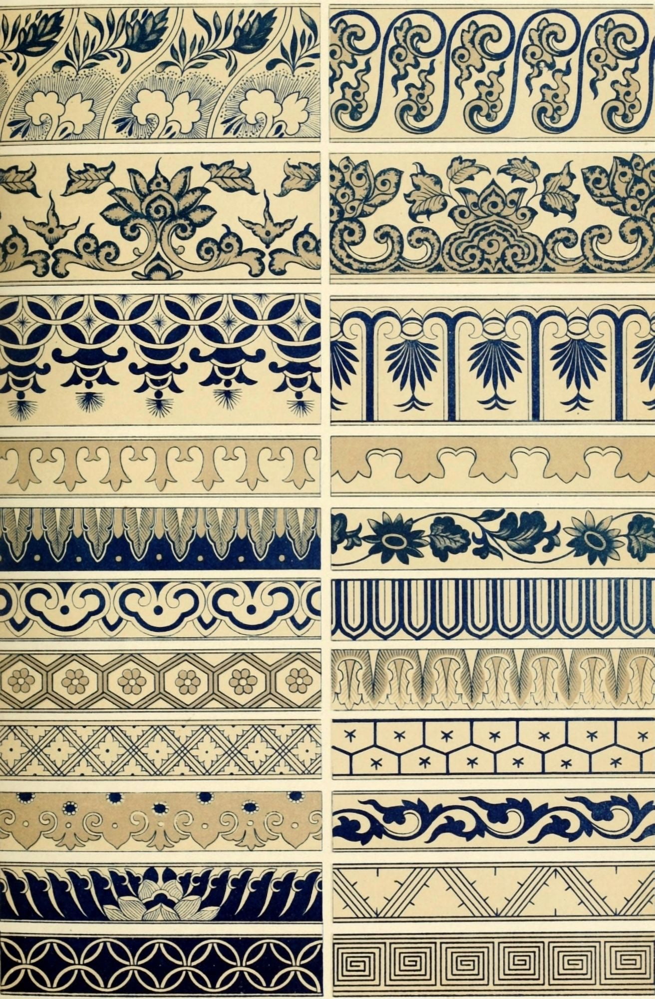 Examples of Chinese ornament 1867-18 Canvas Art - (18 x 24)