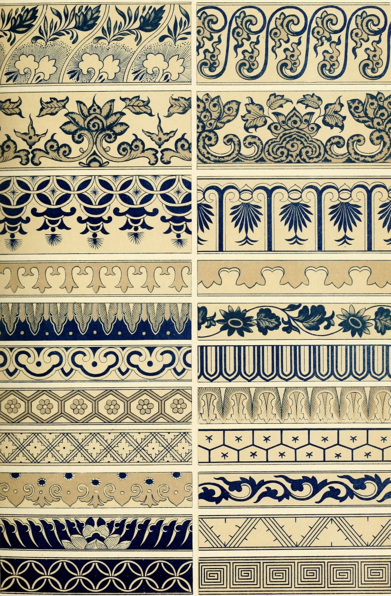 Examples of Chinese ornament 1867-18 Canvas Art - (24 x 36)
