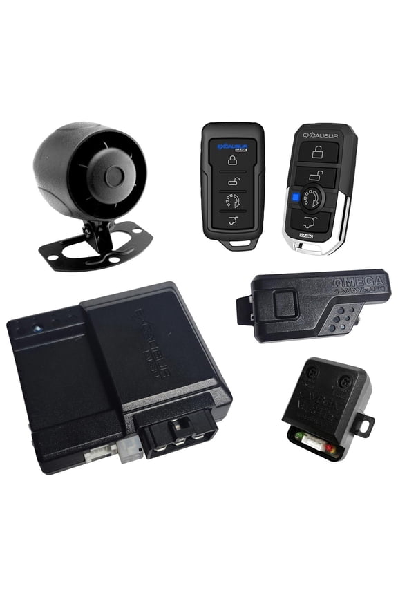 Omega Excalibur AL-1680 1-Way 1500FT Range Car Alarm & Remote Start System