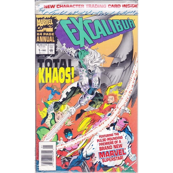 Excalibur Annual #1 (Newsstand) (with card) VF ; Marvel Comic Book