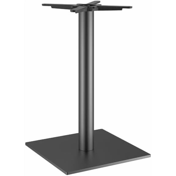 Excalibur Square Table Base, Black E-Coated Steel, 18x18 Inch, 26.9 Inch Height, Standard Height Base with Spider Support, Indoor Outdoor Commercial Use