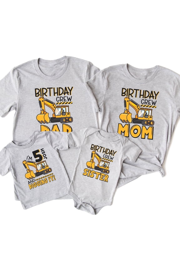 Excavator Birthday Shirt, Family Matching Construction Birthday Shirt, Construction Birthd