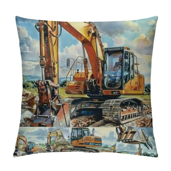 Excavator Blanket for Boys Construction Tractor Blanket for Kids Teens Adults Birthday Gifts Soft Fuzzy Flannel Excavator Throw Blanket for Bed Couch Sofa