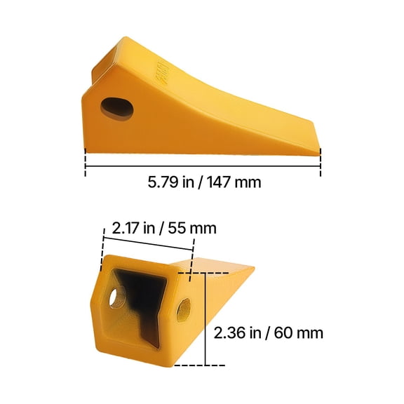 Excavator Bucket Teeth with Pins,10 Pack 5.79 in Bucket Tooth Set Compatible with 23&230 Series Excavators,Heavy Duty Bolt on Digging Buckets Teeth for Skid Steer&Mini Excavators