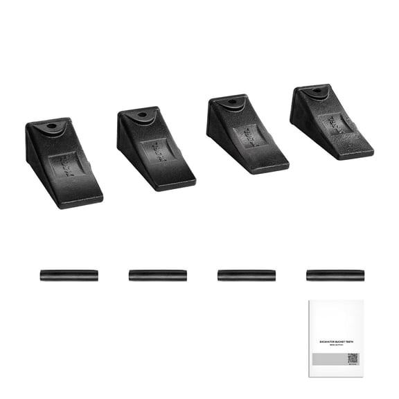 Excavator Bucket Teeth X156L, 4 Pack - Skid Steer & Mini Excavator Teeth Replacement