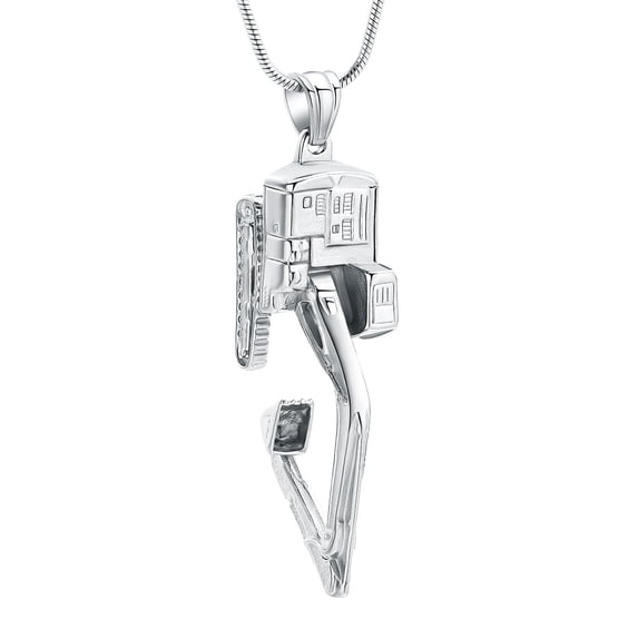 Excavator Bulldozer Urn Necklace for Ashes for Men Women Cremation Jewelry for Ashes Holder Keepsake Memorial Urn Pendant