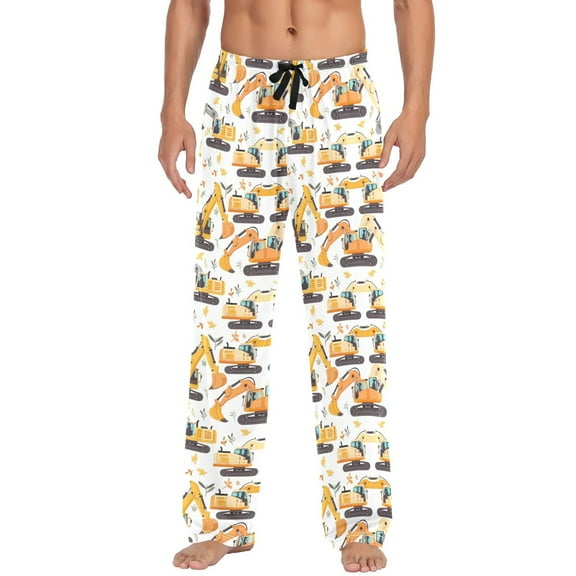 Excavator Cartoon joogoo Men's Pajama Pants Cotton Long Sleepwear Lounge Pants XL