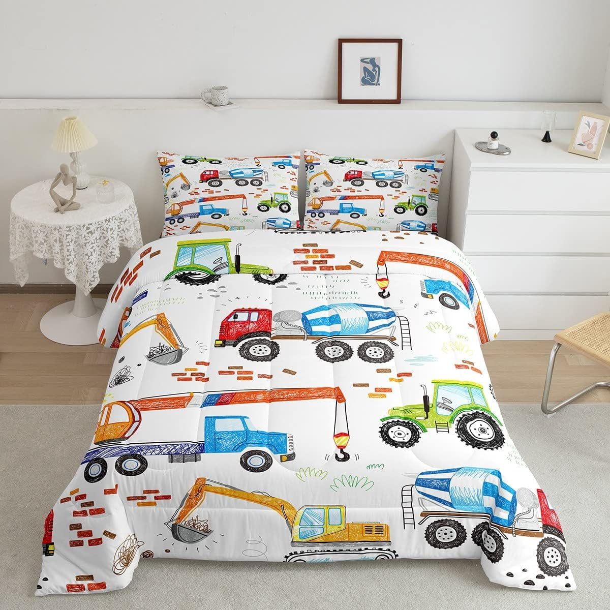 Excavator Comforter Set Cartoon Truck Bedding Sets Construction Vehicle excavator-comforter-set-cartoon-truck-bedding-sets-construction-vehicle