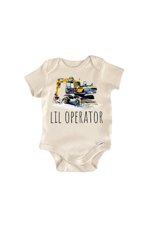 Excavator Construction Newborn Baby Bodysuit