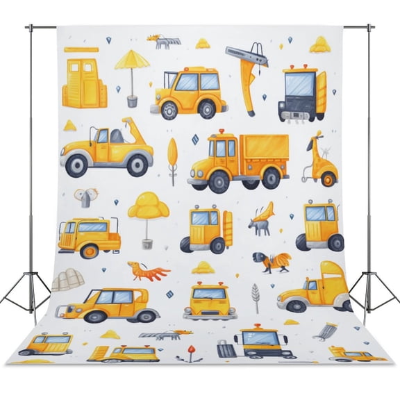 Excavator Construction Vehicle Truck Backdrops for Photography for Party Backdrop Wedding Backdrop Background Picture