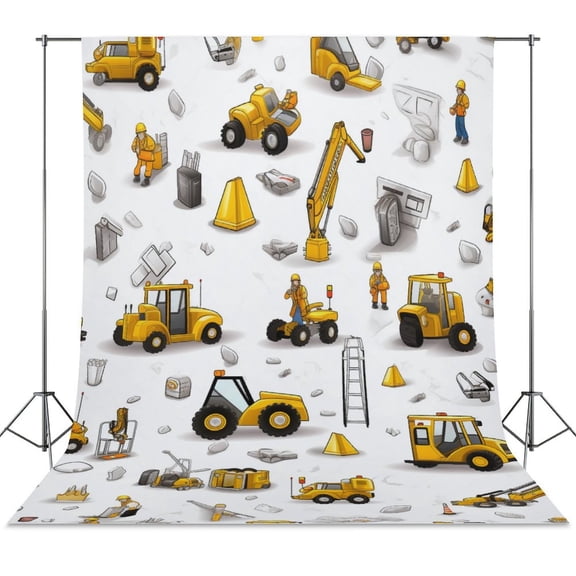 Excavator Construction Vehicle Truck Backdrops for Photography for Party Backdrop Wedding Backdrop Background Picture