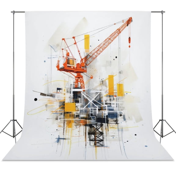 Excavator Construction Vehicle Truck Backdrops for Photography for Party Backdrop Wedding Backdrop Background Picture