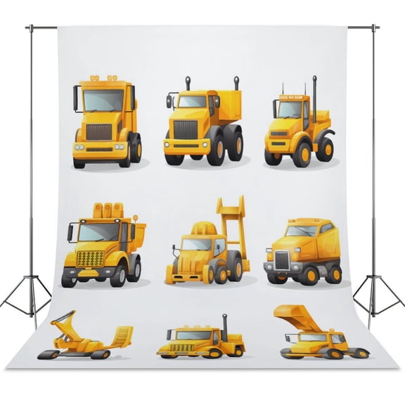 Excavator Construction Vehicle Truck Backdrops for Photography for Party Backdrop Wedding Backdrop Background Picture