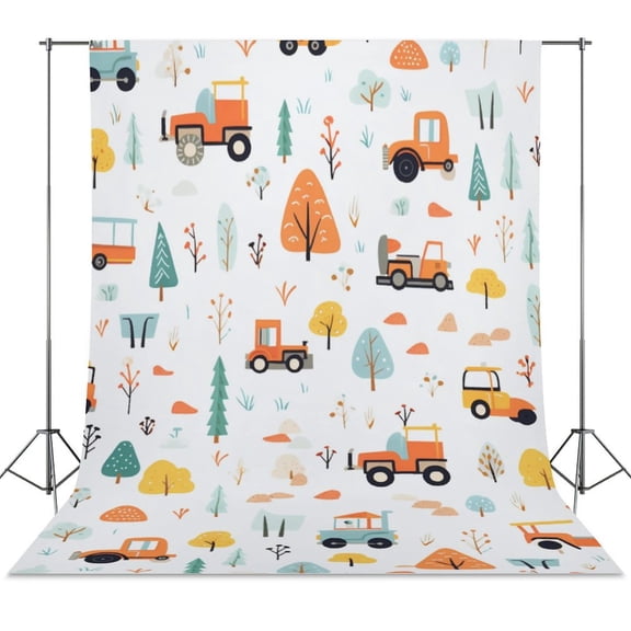 Excavator Construction Vehicle Truck Backdrops for Photography for Party Backdrop Wedding Backdrop Background Picture