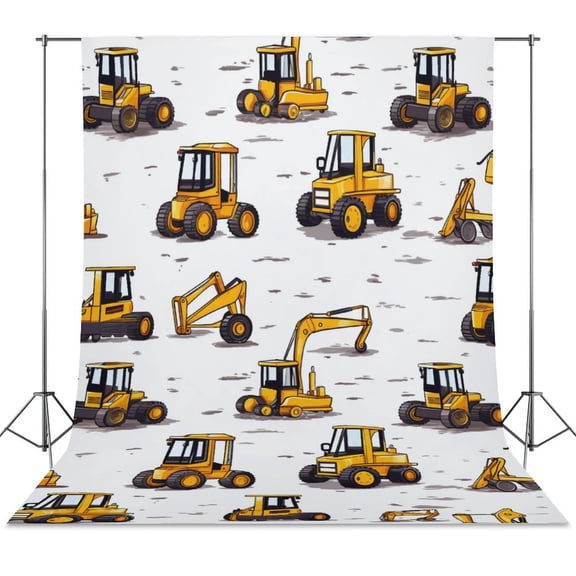 Excavator Construction Vehicle Truck Backdrops for Photography for Party Backdrop Wedding Backdrop Background Picture