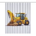 thumbnail image 1 of Excavator Construction Vehicle Truck Shower Curtain Fabric Bathroom Decor with Hooks, 1 of 8