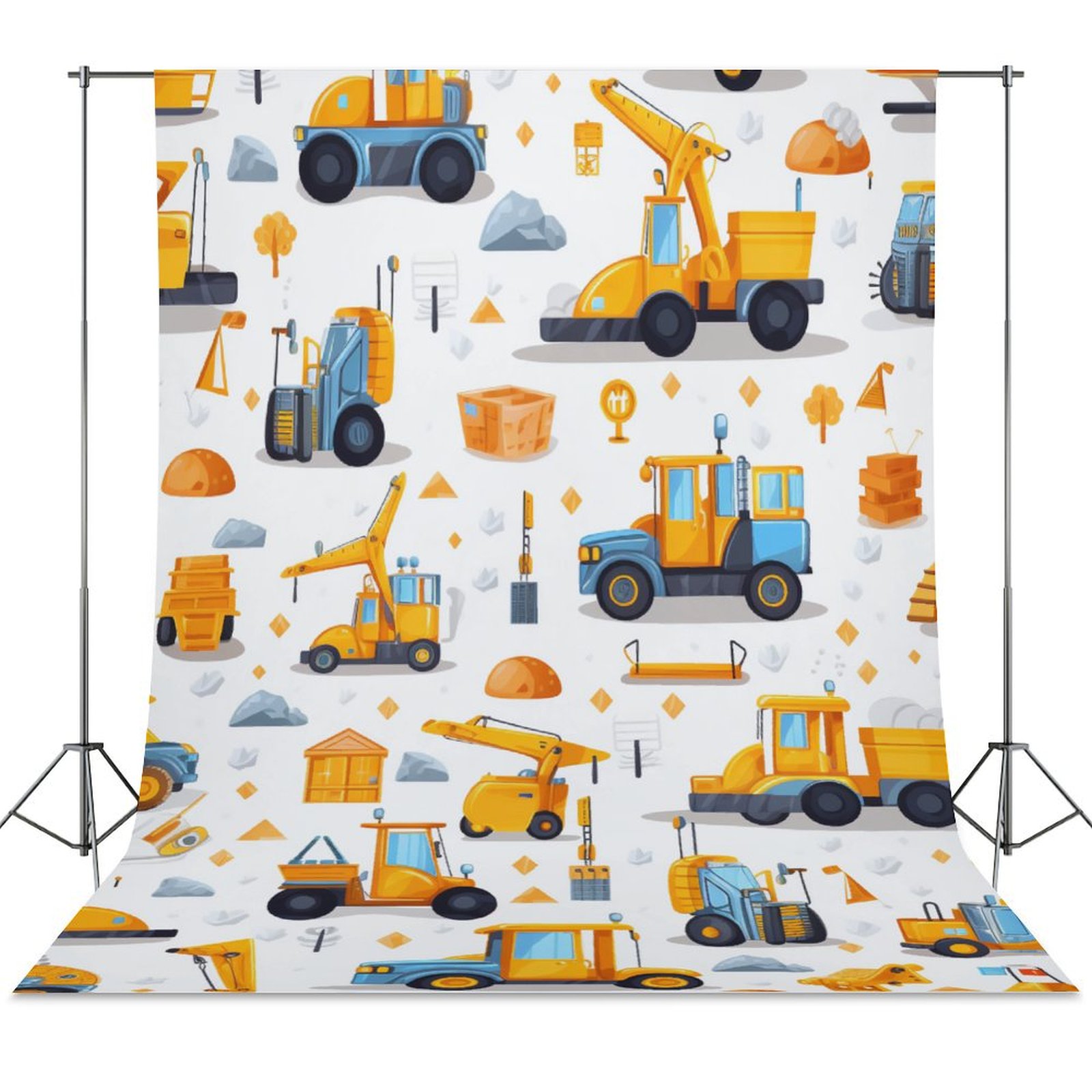 Excavator Truck Party Decorations Backdrop 5.4x5.9Ft Engineering - View #2