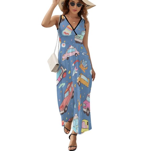 Excavator Fire Truck Racing King Size Sleeveless Dress Dresses Summer Women Dresses Clothing Woman Dresses Dress