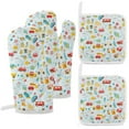 thumbnail image 1 of Excavator Fire Truck Racing Oven And Pot Holders Sets, Heat Resistant Pads Kitchen Decor for Cooking Baking BBQ Grilling, Christmas Kitchen Gifts, 1 of 6