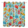 thumbnail image 1 of Excavator Fire Truck Racing Window Curtain Panels Grommet Blackout Curtains Blackout Curtains for Living Room, 1 of 7