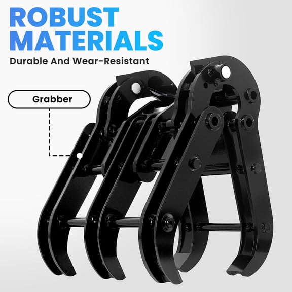 Excavator Grapple Attachment, Heavy Duty 6600 Lbs Metal Gripper, 120 Rotatable Black Clamp Grabber 23.8159.8, for Log Handling Stone Moving Debris Removal