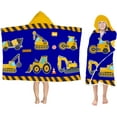 thumbnail image 1 of Excavator Hooded Beach Towel for Boys, Soft & Absorbent Truck Excavator Poncho Towel, Construction Truck Bathrobe for Kids Cool Cartoon, Quick Dry Swim, Pool, and Bath Time Truck 30, 1 of 6