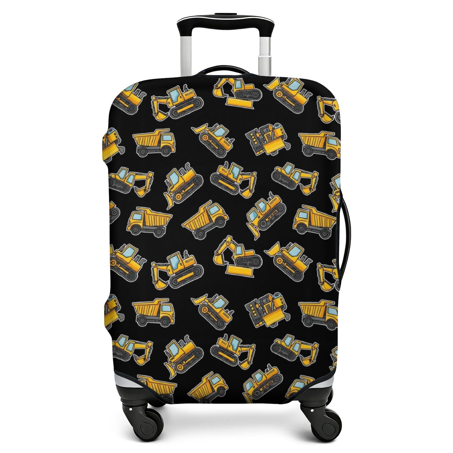 Dust Cap Microscope Excavator and Loader Black Pattern Luggage Cover,Stretch Suitcase Dust ...